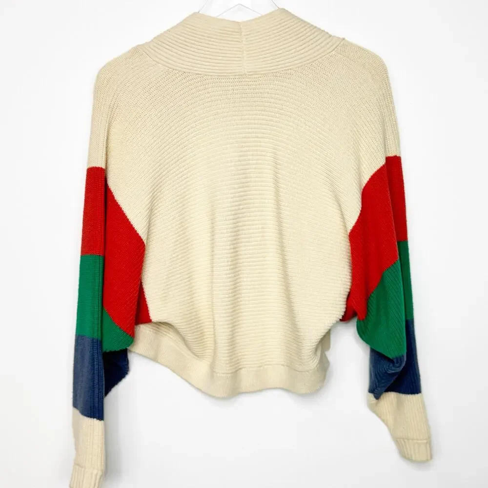 CAbi Women's Trio Sophia Rainbow Stripe Cardigan Sweater Size XS